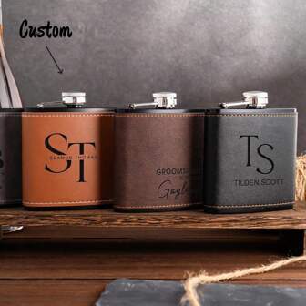 Personalized Flask For Men, Groomsmen Flasks, Groomsmen Gifts, Leather Flask Personalized, Gift For Husband Dad, Unique Gift Ideas For Men 1pc Reusable, Exquisite,Stylish,Vintage,High-Quality,Contracted Custom,Personalized,Unique Ideal Gifts For Him Her,Boyfriend,Girlfriend,Dad,Mom,Family,Friends For Anniversaries,For Valentine's Day,For Mother's Day,For Birthdays,For Children's Day,For Father's Day,For Graduation,For Weddings,For Housewarming Living Room,Bedroom,Office,Tea Room,Home,Bathroom,Dining Room,Customized Flagon,Easy Comfort