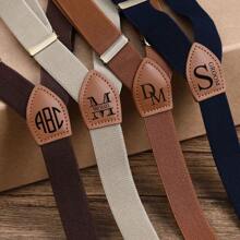 Personalized Groomsman Leather Suspenders, Custom Leather Suspenders, Groomsman Gift, Suspenders For Men, Wedding Men Suspenders, Best Men Gifts Stainless Fashion , Vintage, Contracted, Fall Fashion, Old Money Custom, Personalized, Unique, Customized Ideal Gifts For Him Boyfriend, Family, Friends, Grandparents, Children For Graduation, For Weddings, For Christmas, For Winter, For Fall/Autumn Finds, Winter Fashion, Personalized Gifts For Women/Men,Forest Tones - Multicolor - View 8