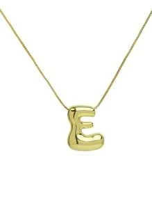 Venetian Letter Necklace 26 Letters European And American Popular Jewelry 18k Gold Plated Shiny Bubble Chunky Pendant - Vàng - Xem 7
