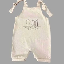 Summer Baby Overalls Short Baby Rompers Toddler Boy Stylish Sun - Khaki - View 1