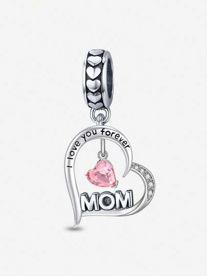 1 st. modernt glittrande hjärtformat pärlhänge för jul, lämpligt för kvinnor, armband, gör-det-själv-smyckestillverkning och dagligt accessoar, lämpligt för flickor