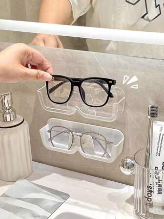4pcs Clear Transparent Glasses Storage Box Set For Bedside And Bathroom, Hard Protective Organizer For Eyewear, No-Drill Design For Easy Access, Perfect For Halloween And Christmas Decor, Versatile Storage Solution For Fall And Winter Celebrations, Ideal For Organizing Glasses And Tissues, Enhance Your Home Decor With Stylish And Functional Storage Options, Perfect Gift For The Holiday Season, Elevate Your Room Aesthetics With This Essential Organizer, Available In 1pc And 4pcs For All Your Storage Needs.