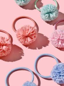 10pcs/Set Cute Mini Hair Scrunchies, Multi-Color - Multicolor - View 3