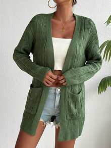 New Fashion Elegant Casual Ladies Knitted Cardigan - Green - View 3