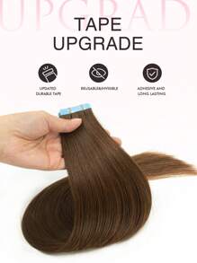 Extensiones de cabello humano con cinta de color negro natural 1b, 100% cabello humano invisible, 20 piezas de extensiones de cabello para mujeres - S4 - Ver 5