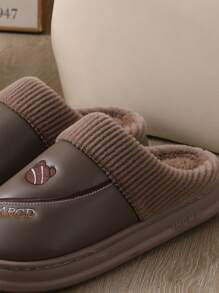 Pantuflas EVA 2024 nuevas para hombres, suela gruesa impermeable, zapatos de casa cálidos de interior, otoño e invierno - Café integral - Ver 3