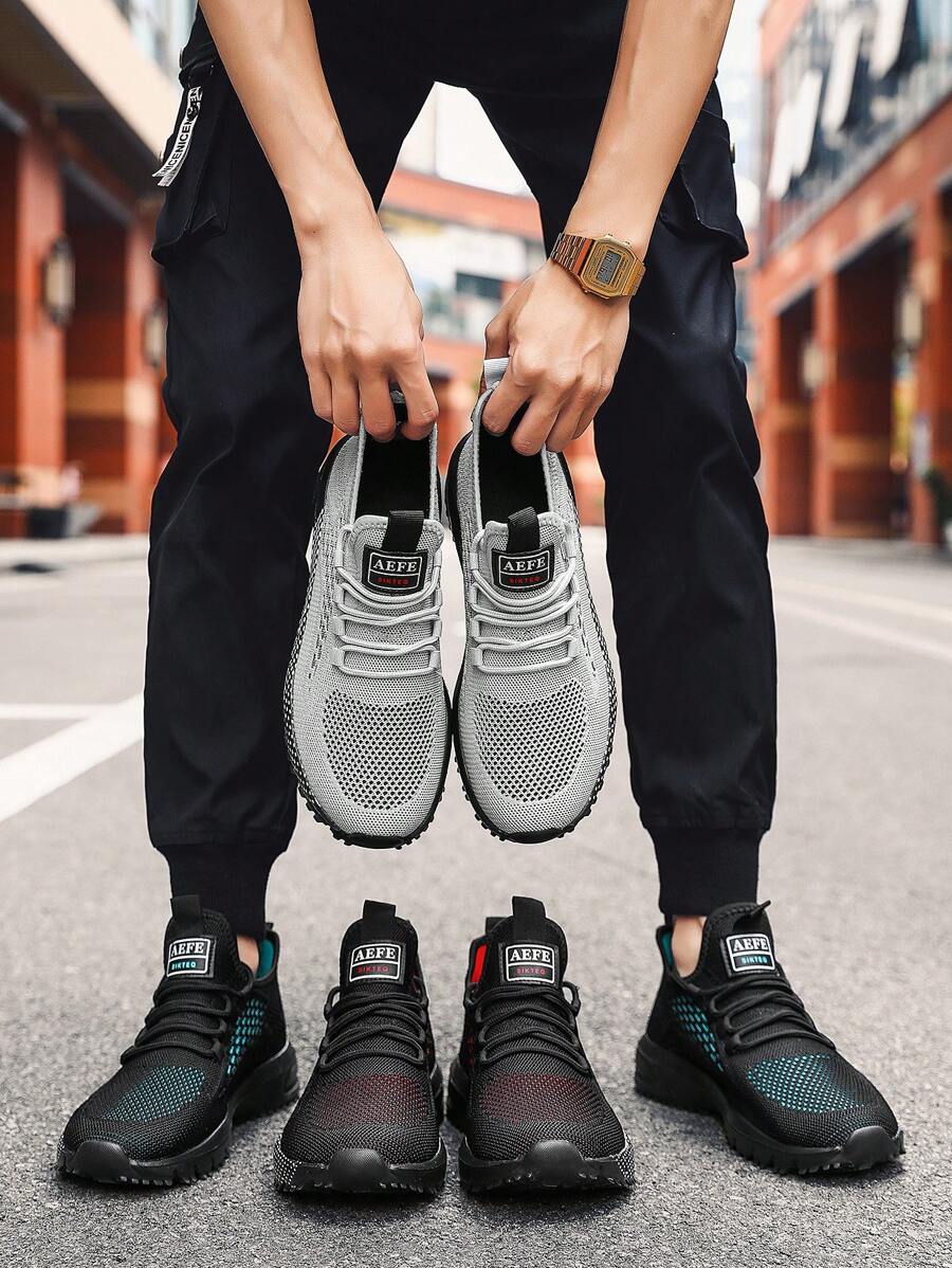 2024 Men's Breathable Lightweight Casual Sneakers, Thick Sole Fashionable Chunky Sneakers For Summer