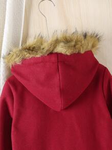 Cappotto oversize da ragazza in colore unito a maniche raglan, stile casual minimalista, adatto per l'uso quotidiano, per autunno/inverno
