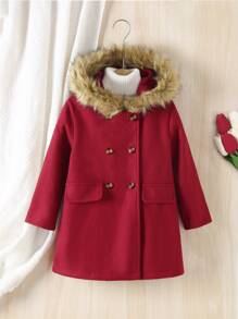 Cappotto oversize da ragazza in colore unito a maniche raglan, stile casual minimalista, adatto per l'uso quotidiano, per autunno/inverno