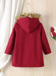 Cappotto oversize da ragazza in colore unito a maniche raglan, stile casual minimalista, adatto per l'uso quotidiano, per autunno/inverno