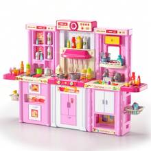 HENGPHY 3 IN 1Pretend Play Kitchen Girls Toys For Toddler Kids, With Sound And Music Smoke Cooking Accessory Pretend Play Kitchen Toy For Birthday Gifts Girls - Pink - View 10