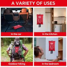 1 件应急防火毯，阻燃毯，适用于家庭、厨房、学校、烧烤、汽车和办公室，39 英寸 X 39 英寸玻璃纤维应急消防设备 _ 防火毯 - 白色 - 查看 6