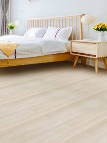 1 Piece Retro & Thickened & Matte Surface Effect Beige Wood Grain Texture Anti-Slip Waterproof Abrasion Resistant Floor Tile Sticker For Home Decoration, Stickers, Wall Decal, Vinly Decal For Home Decorations, Spring Decoration Items Refesh Your Home, Rama Decoration Stickers Gifts Birthday Graduation