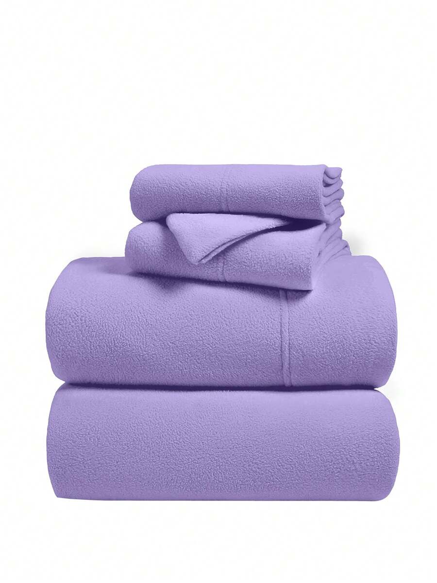 Home Elephant Winter Polar Single, Double, King Size Sheet Set - Lilac Purple - View 1