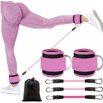 6pcs/Set Fitness Ankle Resistance Bands With Adjustable Fastener, For Leg And Glute Strengthening Training Gym Accessories, Deporte, Gimnasio, Ejercicio En Casa, Maquinas De Gimnasio, Entrenamiento En Casa