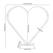6.79*6.89ft White Heart-Shaped Metal Wedding Arch Flower Balloon Frame Backdrop Stand For Birthday Party Event Ceremony Decoration - trắng - Xem 3