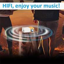 Mini Proyector, Mini Proyector Amarillo y Proyector Full HD 1080P Mini Proyector de Video LED para Reuniones Familiares, Campamentos, Compatible con HDMI, USB, Audio, - Amarillo - Ver 5