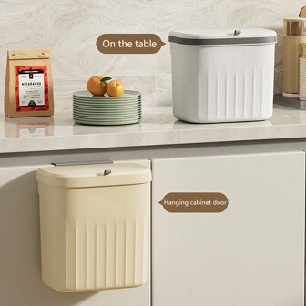 Wall Mounted Flip Cover Trash Can, Slim Large Capacity Garbage Bin For Kitchen Or Bathroom, Waterproof,Kitchen Storage,Kitchen Organizer,Kitchen Organiser,Storage Items,Kitchen,Storage,Organizer,Organiser,Organization,Organizers,Drawer Organizer,Travel,Kitchen Items,Kitchen Utensils,Kitchen Tools,Kitchen Things., Home Decoration, Christmas Gifts, Home Gifts, Room Decoration