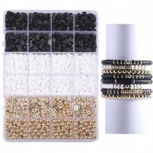 2370 件扁平聚合物粘土黑石珠手链制作套件，适合女孩、成人 - DIY 友谊手链、金珠手链、字母珠、圣诞礼物 - 彩色 - 查看 10