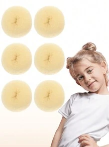 6 Stücke kleine Donut Haarbun Maker für Mädchen, Ballett Bun Maker für Mädchen, Socken Bun Haar Maker, Haar Donut Bun Maker, einfacher Bun Haar Bun Maker, (6 Stücke braun 2 Inch Größe)