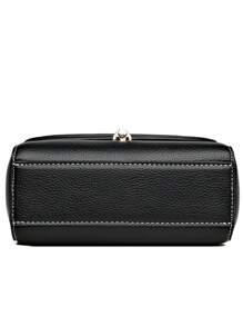 Túi xách nữ kiểu retro màu trơn mới năm 2024, túi đeo chéo cao cấp dành cho nữ, ví da mềm chất lượng cao dành cho nữ. - màu đen - Xem 9