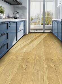 1 Piece Retro & Thickened & Matte Surface Effect Beige Wood Grain Texture Anti-Slip Waterproof Abrasion Resistant Floor Tile Sticker For Home Decoration, Stickers, Wall Decal, Vinly Decal For Home Decorations, Spring Decoration Items Refesh Your Home, Rama Decoration Stickers Gifts Birthday Graduation