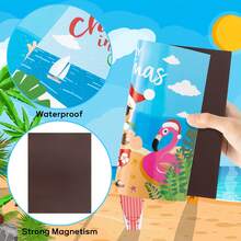 Bộ 2 miếng dán hình chữ nhật Giáng sinh vui vẻ Magnic, hình hoạt hình dễ thương Ông già Noel, tủ lạnh kỳ nghỉ bên bờ biển, miếng dán PVC Magnic trang trí cho sinh nhật, kỷ niệm, Giáng sinh Eva, phòng khách, phòng ngủ, phòng tắm, nhà bếp, cửa ra vào, phông nền - Nhiều màu - Xem 3