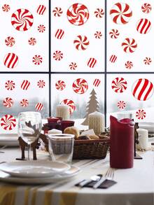 2 款各式圣诞窗贴，彩色圣诞糖果装饰贴纸，适用于卧室窗户、衣柜装饰 - 彩色 - 查看 10