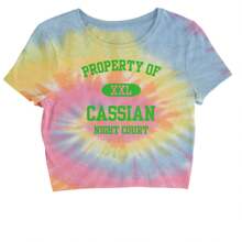 Property Of Cassian ACOTAR Cropped T-Shirt - Blue clouds - View 3