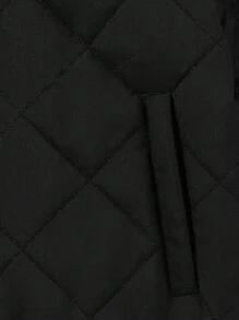 1pc Tween Boy Stand Collar Solid Color Fleece Thick Casual Sports Outdoor Warm Jacket, Autumn/Winter