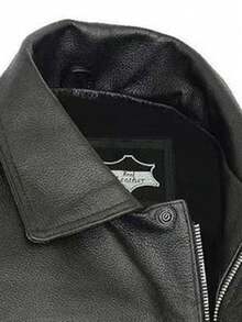 中世纪 Cosplay 男式仿皮无袖夹克背心，复古摩托车领子 - 黑色 - 查看 3