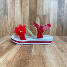 Girls' High Sole Sandals With Straps And Flowers - Parties And Events 23 To 27 - 紅色 - 查看 4