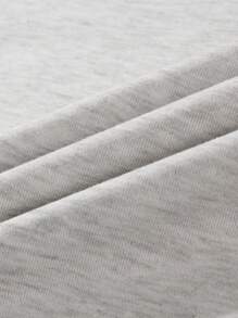 Men's Casual Solid Color Crew Neck Long Sleeve Sweatshirt, For Fall - Light Grey - View 5