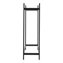LIVINGANDHOME Living And Home Round\Rectangular Wood Storage Rack Holder, Metal Powder Coated Firewood Logs Holder - 122cm W x 36cm D x 123cm H Black - View 7