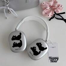 Applicable To Max Protective Case, Black Cat Headphone Cover Shell - Clear - View 2
