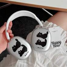 Applicable To Max Protective Case, Black Cat Headphone Cover Shell - Clear - View 1