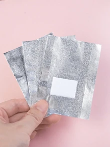 20/50/100/200Pcs Nail Art Soak Off Foil, Aluminum Foil Wraps With Pad, Nail Polish Removal Tool Metal Cuticle Peeler Remover Tool Nail Polish Gel Remover Soak Off Caps