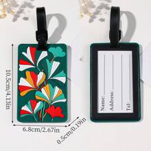 Unique Floral Pattern Luggage Tag With Lanyard, Colorful, Suitable For All Ages, Casual And Lightweight, Can Be Used As Backpack, Suitcase, Airplane Boarding Pass, Travel Identification Tag, Also Suitable For School Supplies Bag - Multicolor - View 14