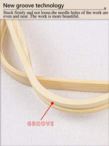 3pcs Beige Square -Friendly Moso Bamboo Handmade DIY Cross Stitch Embroidery Hoops  Embroidery Frames  Punch Needle Hoops, Also As Photo Frame Decoration, Durable