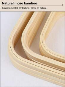 3pcs Beige Square -Friendly Moso Bamboo Handmade DIY Cross Stitch Embroidery Hoops  Embroidery Frames  Punch Needle Hoops, Also As Photo Frame Decoration, Durable