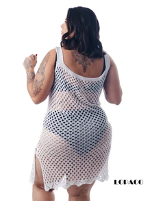 Women's Beach Dress With Embroidery And Straps. ELEGANT - 白色 - 查看 2