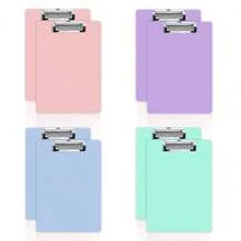 8 piezas/paquete Clips de papel gruesos A4, carpetas, tablero de escritura para reuniones de oficina - Carpeta plana/8 piezas - Ver 6