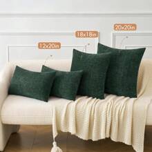 1 Peça Capa de Almofada Verde Oliva (Somente Capa, Sem Enchimento) com Multi-Textura, Capa de Almofada Estilo Fazenda Contemporânea com Textura 3D em Chenille Respirável, Adequada para Quarto, Sala de Jantar, Cama, Sofá, Carro, Decoração. Adequada para Primavera, Verão, Outono e Inverno