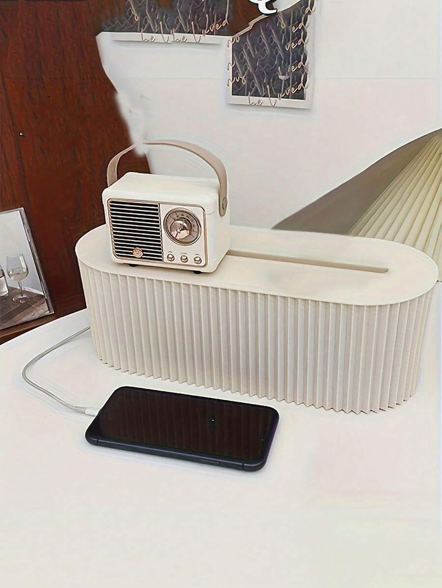 1 Stück kleiner Kabel-Aufbewahrungsbox mit Deckel - 32,8 cm * 13 cm * 10,9 cm - Zur Organisation von Kabeln und Leitungen - platzsparende Schreibtisch-Steckdosen-Management für Büro, Wohnzimmer und Zuhause - Verschiedenfarbig - Übersicht 1