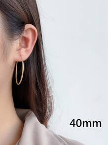 18 Karat vergoldete Creolen, lässig-minimalistischer Kreis-Ohrringe, 925er Sterling Silber, hypoallergen, modische geometrische Feinschmuck-Ohrringe für Frauen, für den täglichen Gebrauch und Partytragen