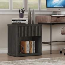 SICOTAS Gray Nightstands Set Of 2 With Drawer Modern Wood Bedside Table End Table For Bedroom Living Room Office - Black - View 9
