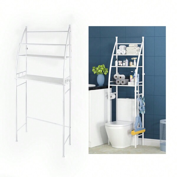 1PC Bathroom Storage Rack Floor-Standing Wall-Mounted Toilet Restroom Toilet Without Punching Home Bathroom Decor Bathroom Organizer