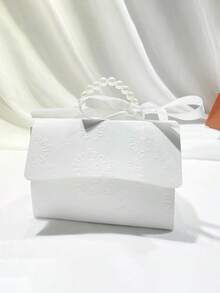 2pcs Faux Pearl Handle Decor Paper Gift Box,Exquisite Pink Gift Packaging Box For Valentine's Day Wedding Gift - Multicolor - View 5