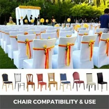 UNHO 10PCS Chair Covers Lycra Spandex Stretch Slipcover Wedding Dining Event Dining Chiar Covers Decor White/Pink