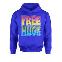 Free Hugs Youth-Sized Hoodie - Hot Pink - View 6